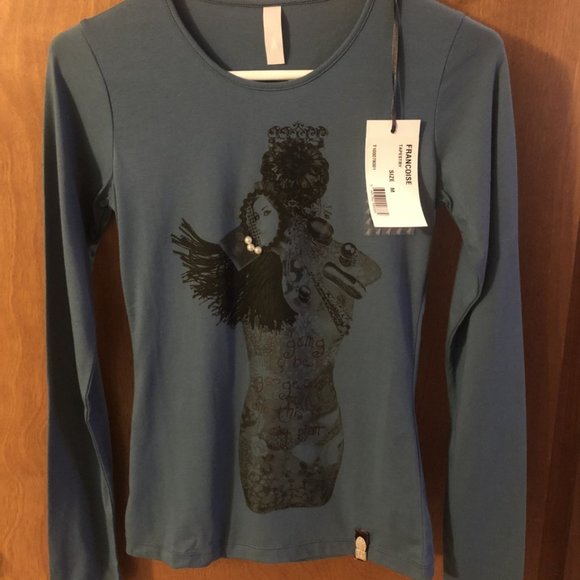 NWT Women's Fly London Blue Shirt Size Medium